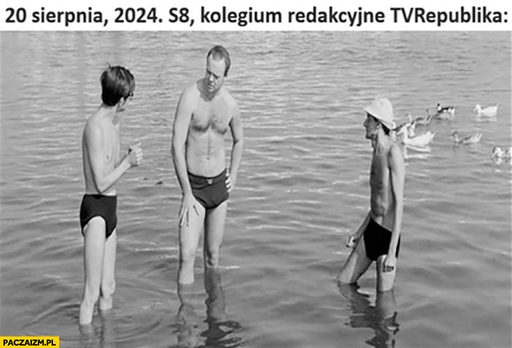 20 sierpnia 2024 S8 kolegium redakcyjne TV republika stoją w wodzie