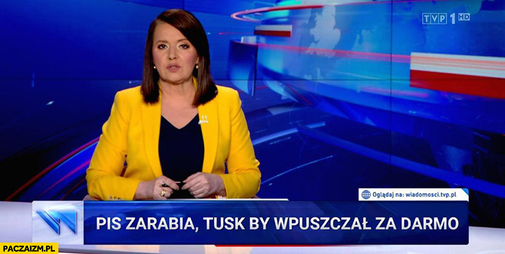 Afera wizowa PIS zarabia Tusk by wpuszczał za darmo pasek wiadomości TVP