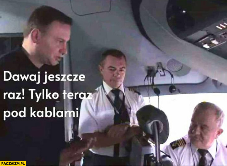 Andrzej Duda do pilota dawaj jeszcze raz tylko teraz pod kablami helikopter policyjny black hawk
