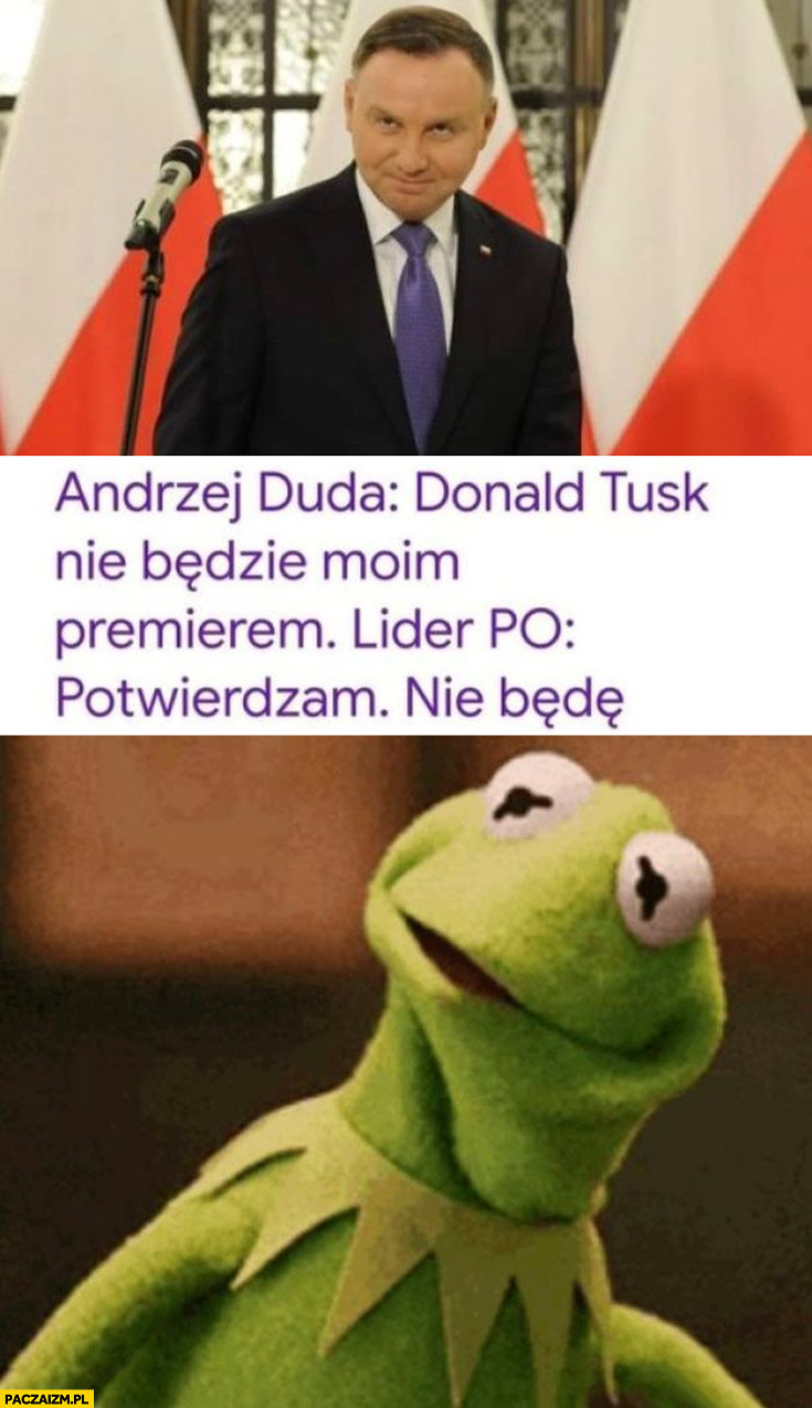 Andrzej Duda: Tusk nie będzie moim premierem, lider PO: potwierdzam, nie będę Kermit zdziwiony