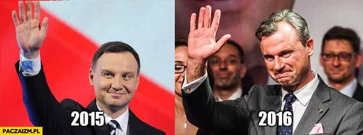Andrzej Duda w 2015 i 2016 porównanie Norbert Hofer