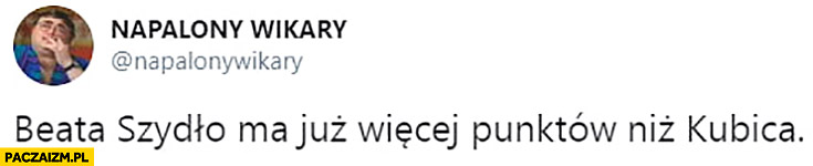 Beata Szydło ma już więcej punktów niż Kubica tweet twitter