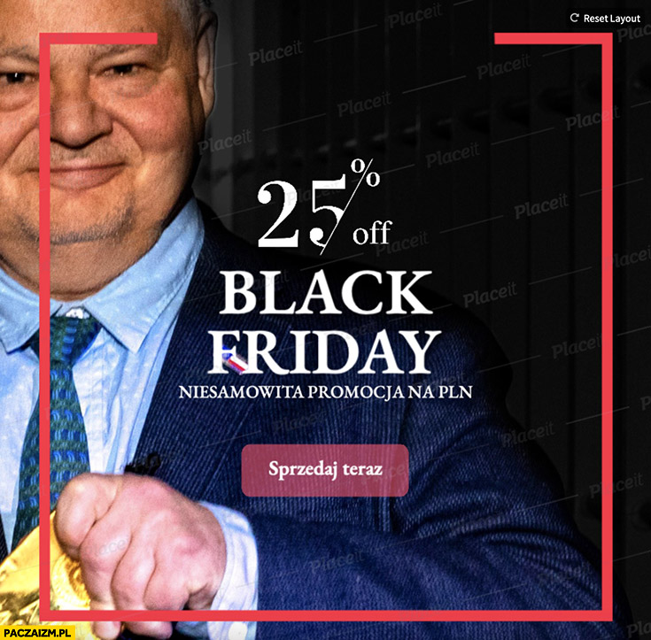Black friday 25% procent przecena promocja waluta PLN Glapiński sprzedaj teraz