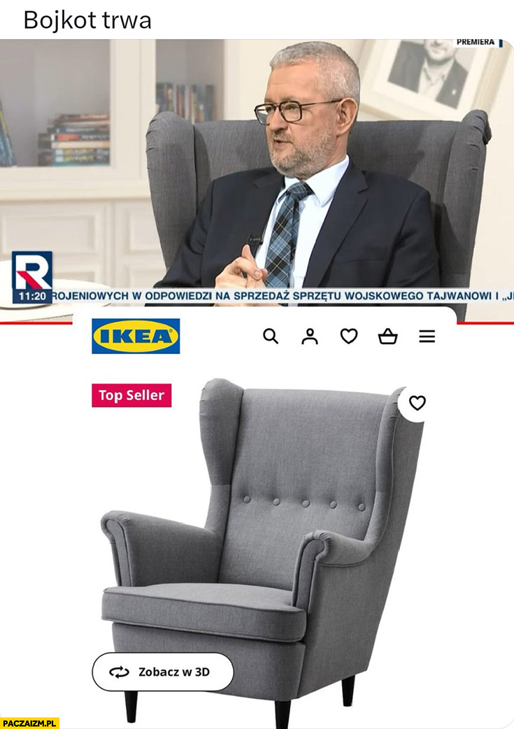 Bojkot trwa Ziemkiewicz telewizja republika fotel Ikea