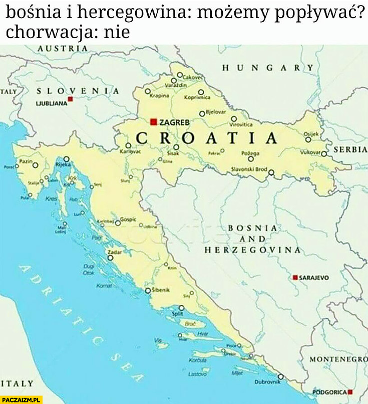 Bośnia i Hercegowina: możemy popływać? Chorwacja? Nie.