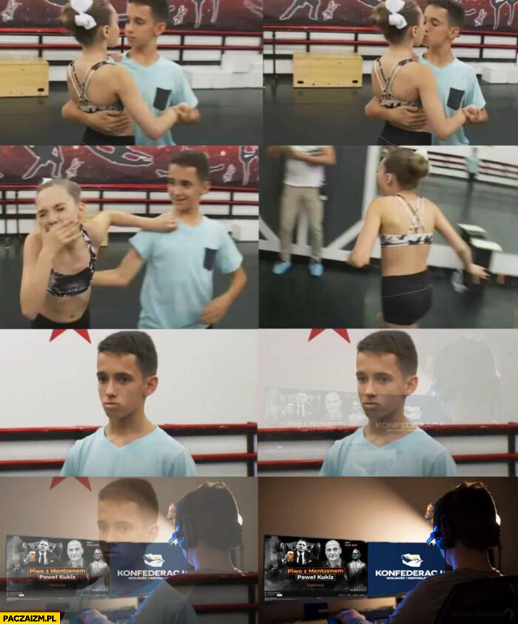 Całuje dziewczynę, ona obrzydzona, zainteresował się Konfederacją