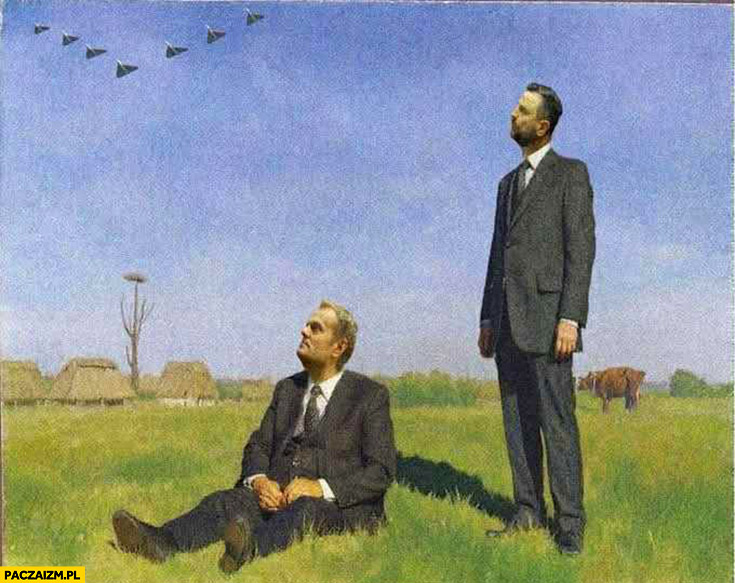 Chełmoński obraz bociany Tusk Kosiniak ruskie drony