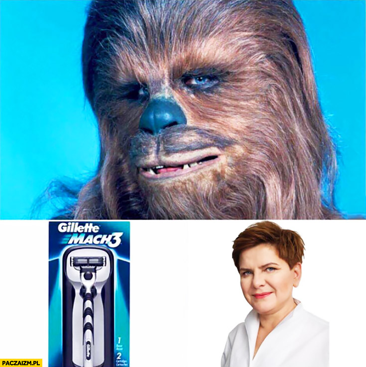 Chewbacca po goleniu Beata Szydło