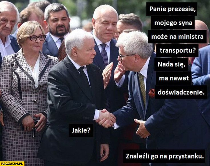 Czarnecki do Kaczyńskiego syn Przemysław na ministra transportu, ma doświadczenie znaleźli go na przystanku
