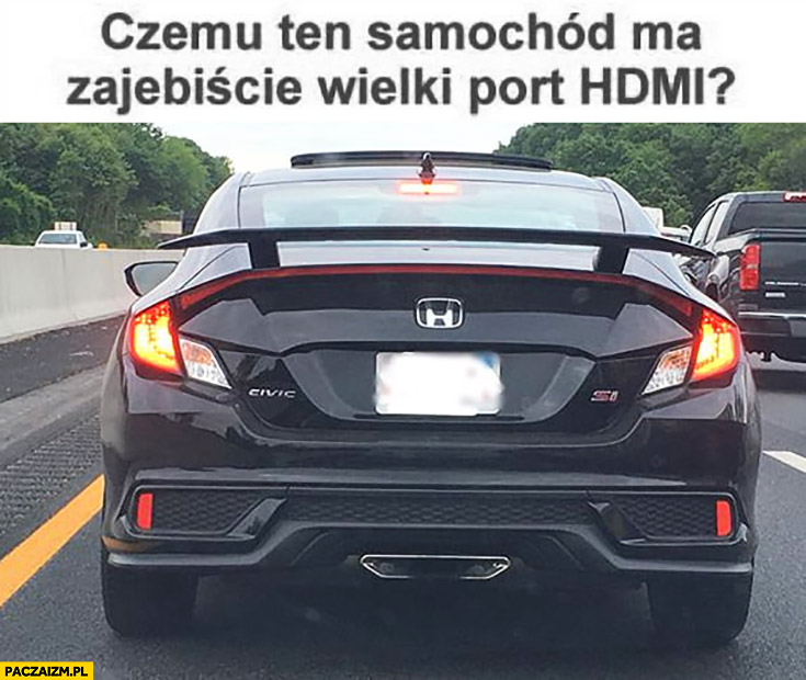Czemu ten samochód ma wielki port HDMI? Rura wydechowa Honda Civic