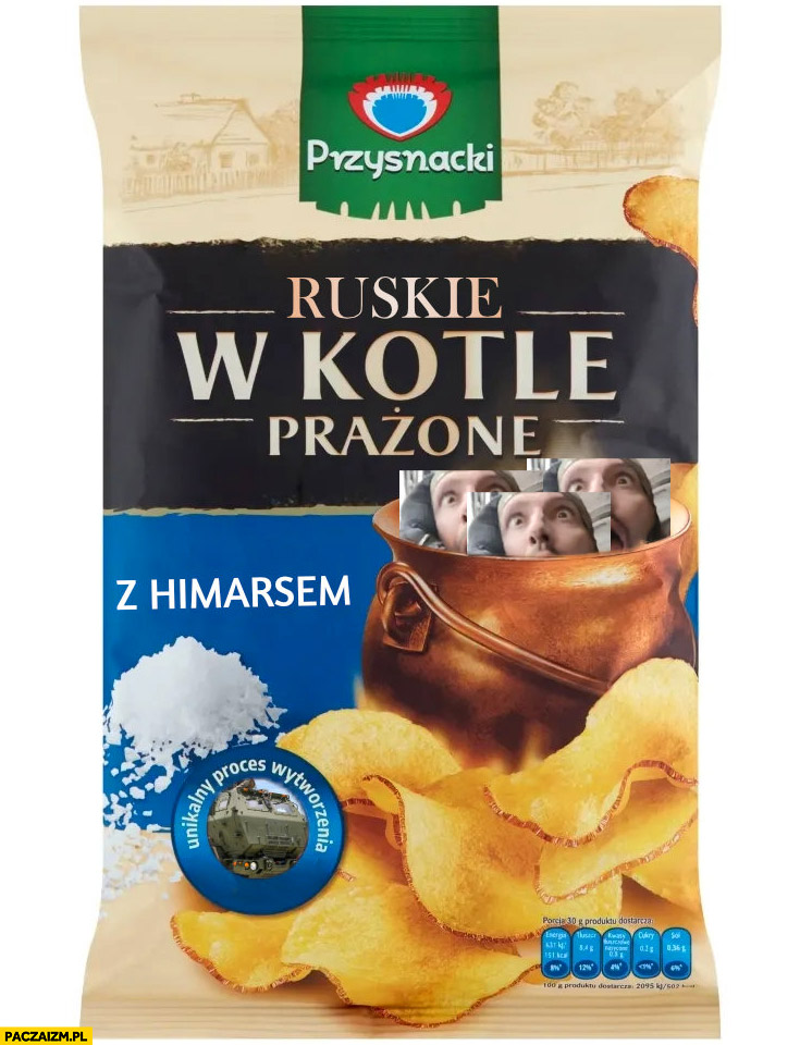 Czipsy chipsy ruskie w kotle prażone z Himarsem przeróbka paczki