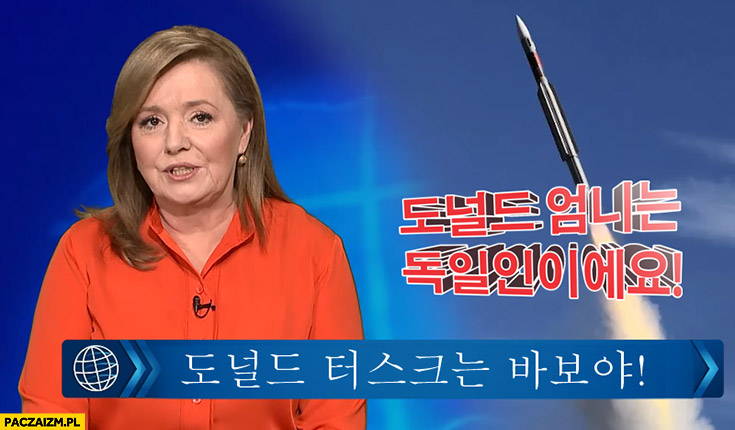 Danuta Holecka mówi o rakiecie w koreańskiej telewizji tv republika