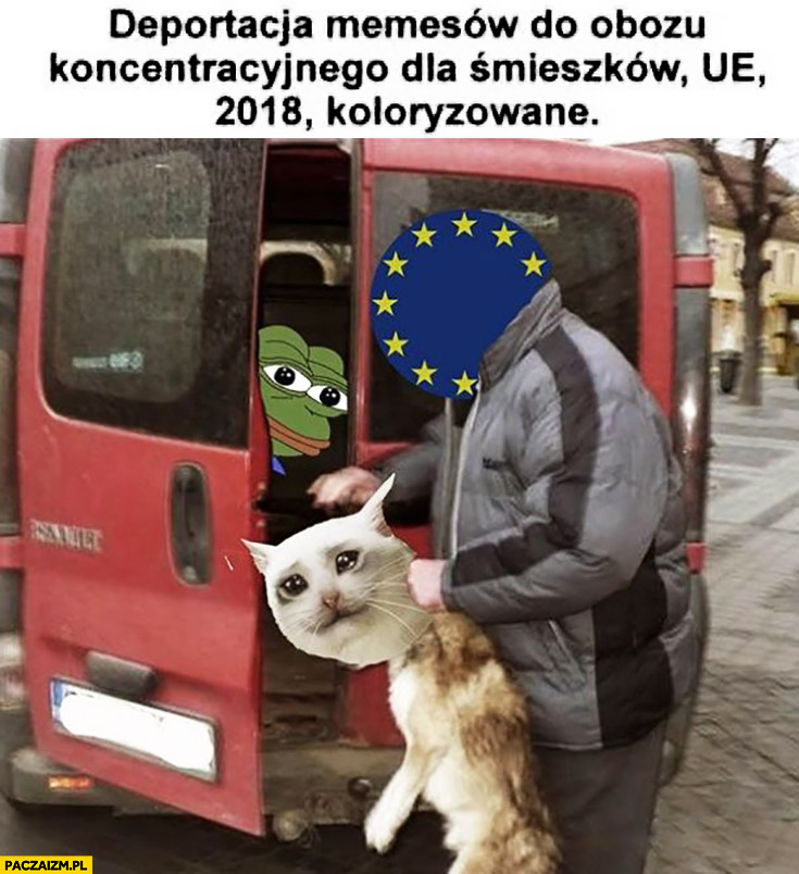 Deportacja memesów do obozu koncentracyjnego dla śmieszków UE koloryzowane