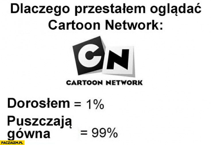 Dlaczego przestałem oglądać Cartoon Network? Dorosłem, puszczają gówna