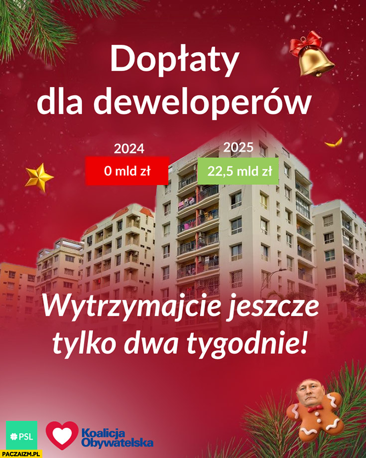 Dopłaty dla deweloperów: wytrzymajcie jeszcze tylko dwa tygodnie