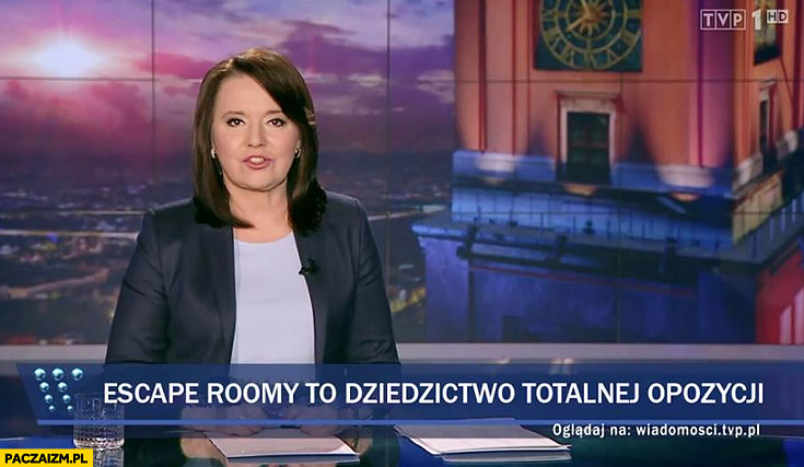 Escape roomy to dziedzictwo totalnej opozycji pasek Wiadomości TVP