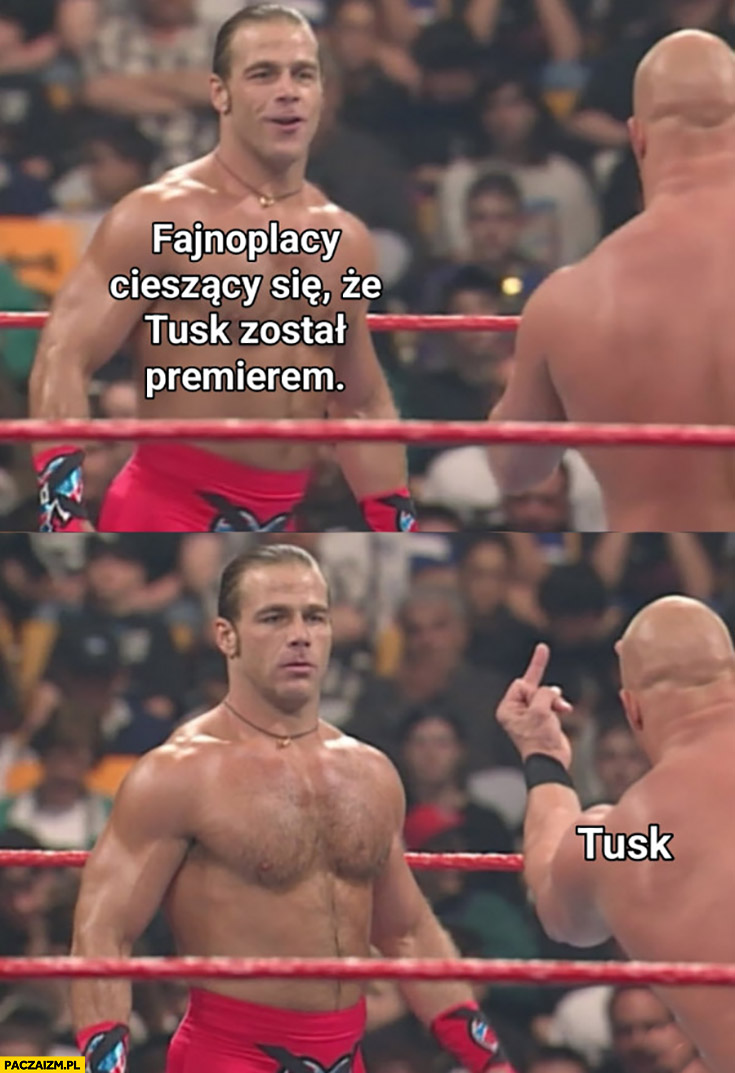 Fajnopolacy cieszący się, że Tusk został premierem vs Tusk pokazuje środkowy palec wrestling