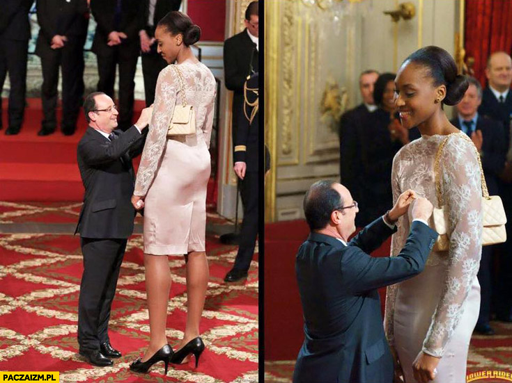 Francois Hollande odznaczył medalem Sandrine Gruda