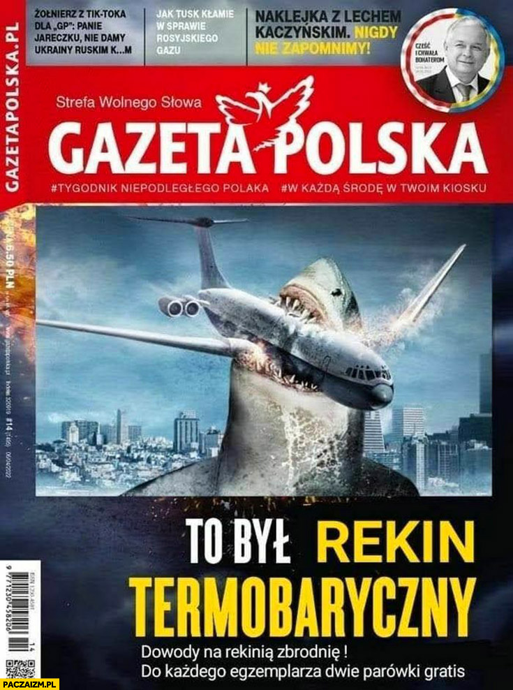 Gazeta Polska to był rekin termobaryczny okładka Smoleńsk Tupolew