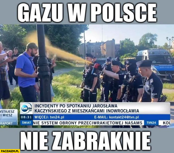 Gazu w Polsce nie zabraknie policjant gaz pieprzowy
