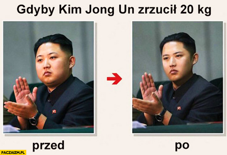 Gdyby Kim Jong Un zrzucił 20kg porównanie przed po