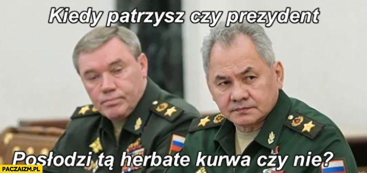 Generałowie kiedy patrzysz czy prezydent Putin posłodzi herbatę czy nie