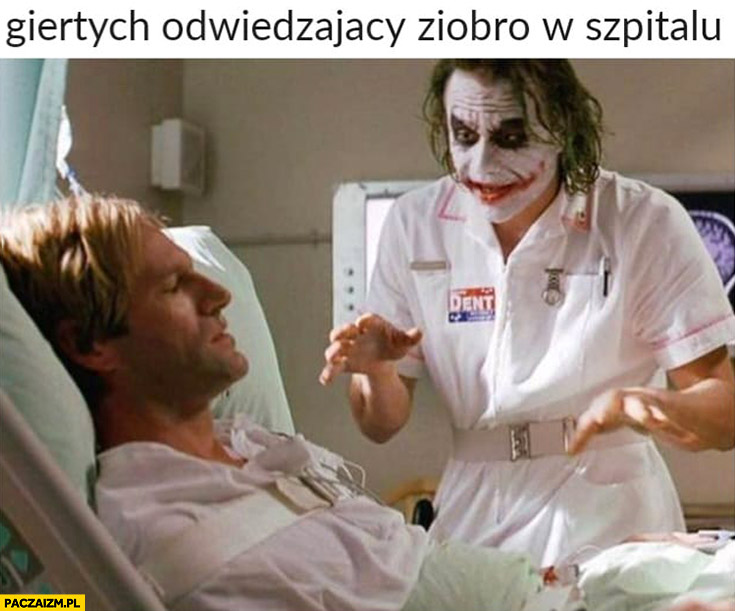 Giertych odwiedzający Ziobro w szpitalu Joker Batman