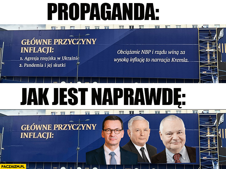 Główne przyczyny inflacji propaganda: Putin pandemia vs naprawdę Morawiecki Kaczyński Glapiński
