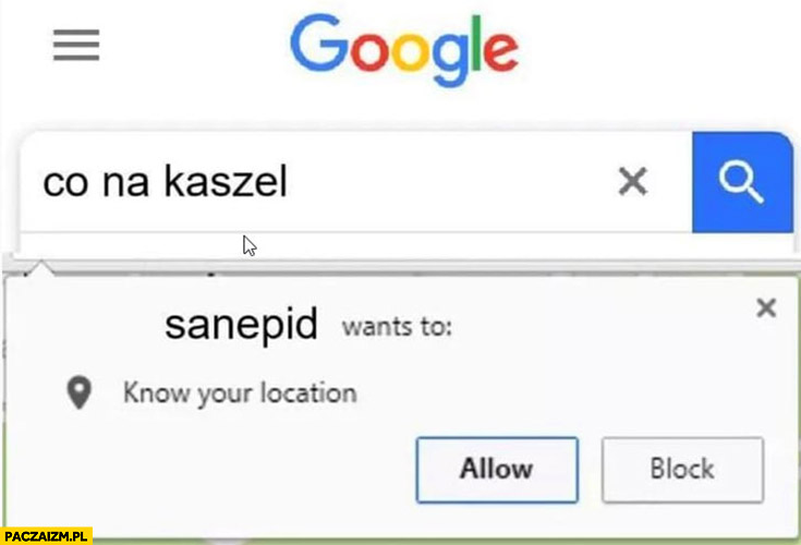 Google co na kaszel sanepid chce znać Twoją lokalizację