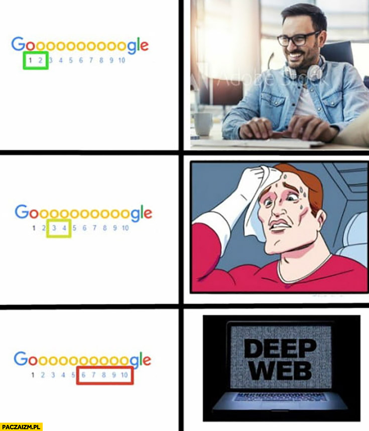 Google dalsze strony wyników deep web