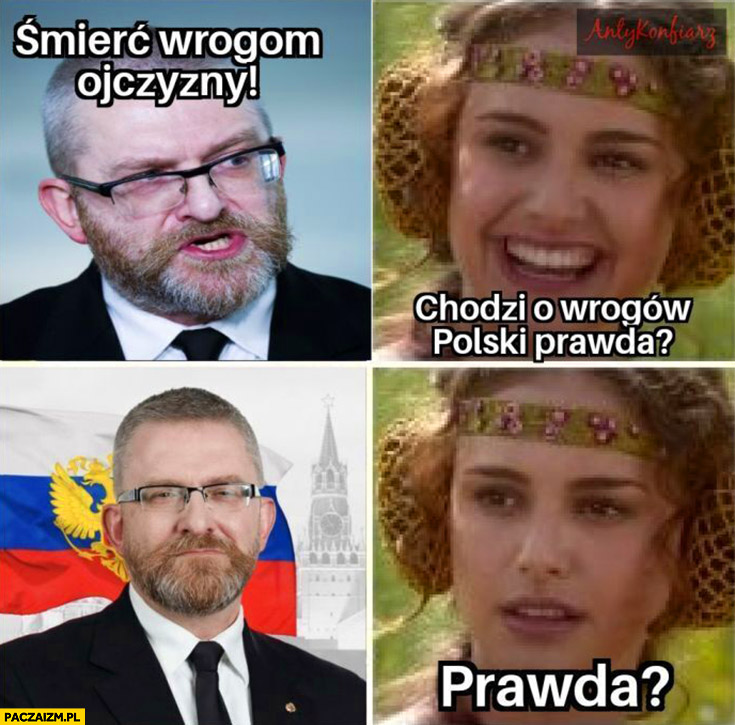 Grzegorz Braun śmierć wrogom ojczyzny, chodzi o wrogów Polski prawda? Flaga rosji