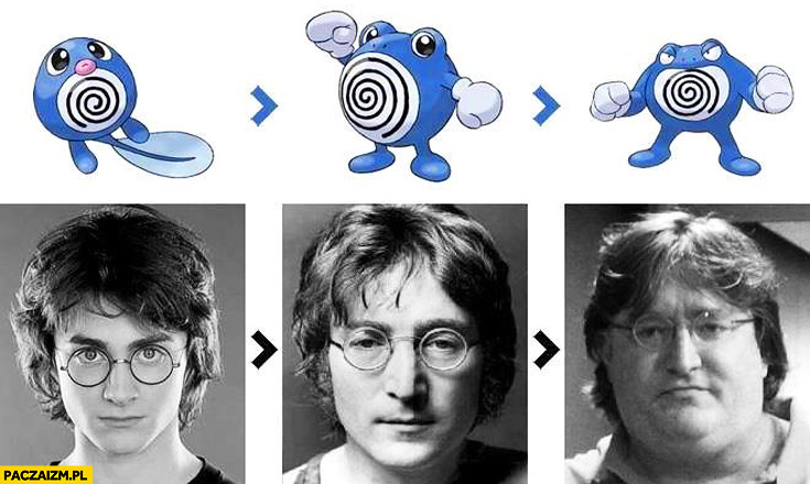 Harry Potter John Lennon Gabe Newell pokemon transformacja