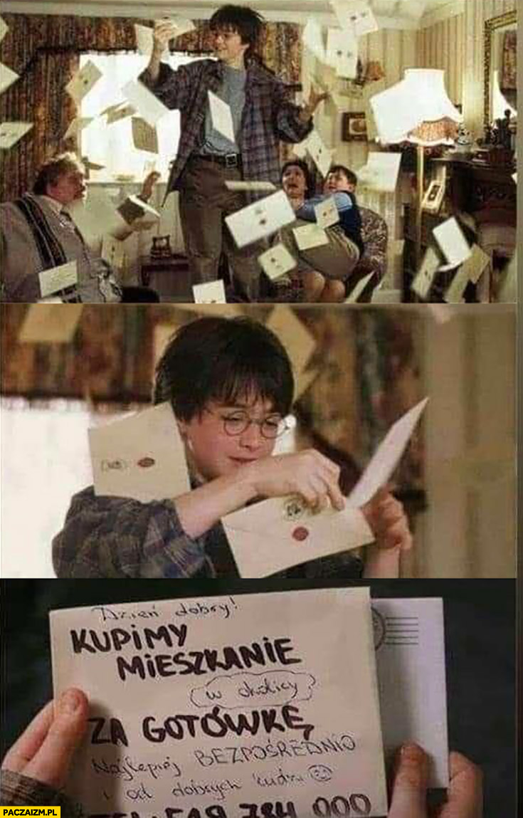 Harry Potter list ogłoszenie flipera kupimy mieszkanie za gotówkę
