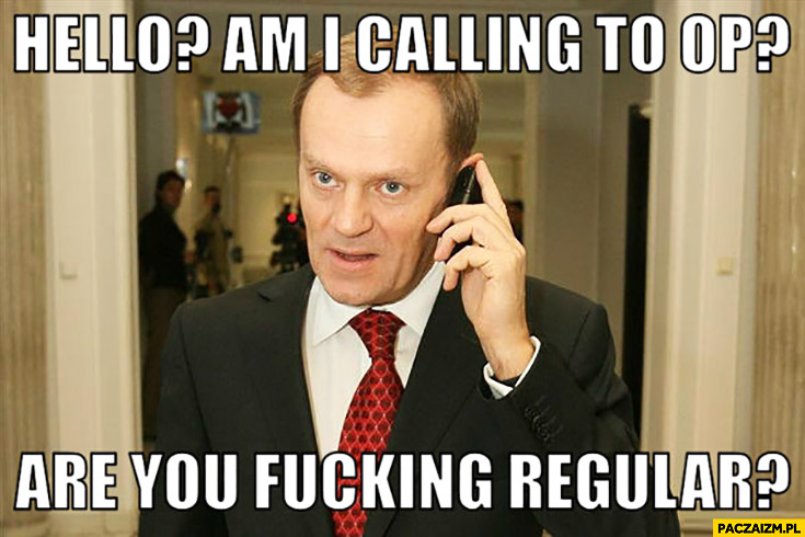 Hello? Am I calling to OP? Are you fucking regular? Angielski z Tuskiem Donald Tusk