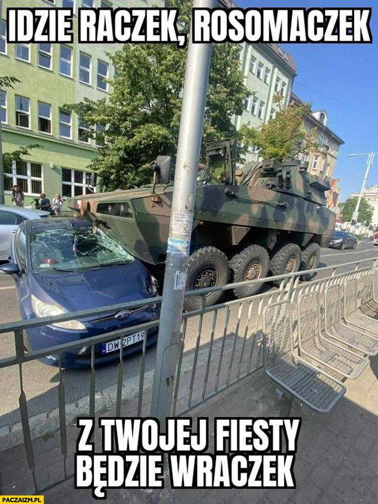 Idzie raczek rosomaczek z twojej Fiesty będzie wraczek wypadek we Wrocławiu Ford Fiesta