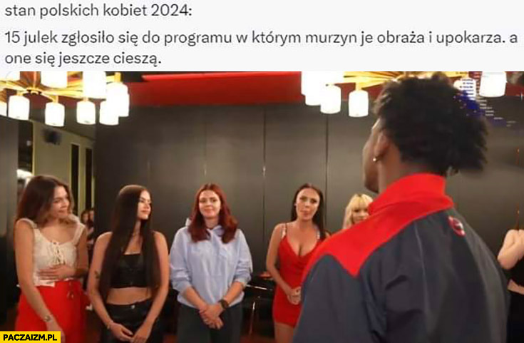 IShowSpeed stan polskich kobiet 2024: 15 Julek zgłosiło się do programu w którym murzyn je obraza i upokarza a one się jeszcze cieszą