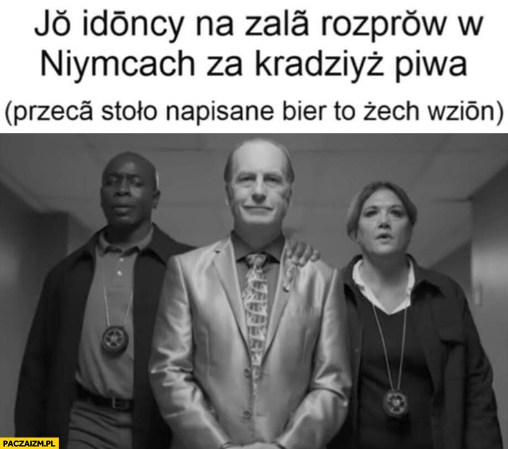 Ja idący na sale rozpraw w Niemczech za kradzież piwa było napisane bier to żem wziął