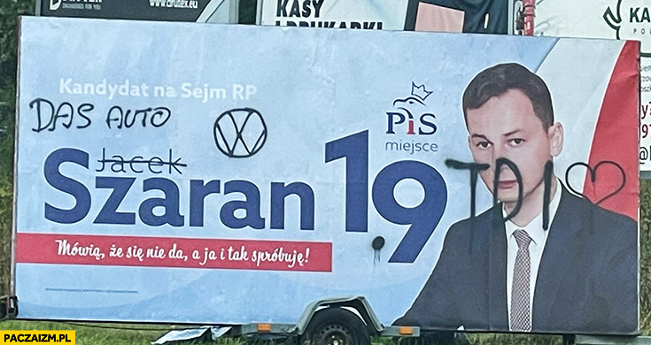 Jacek Szaran das auto 19 tdi plakat wyborczy