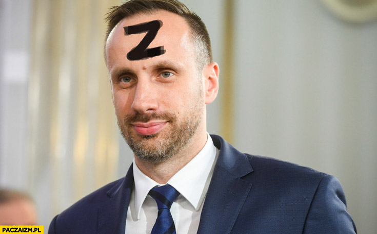 Janusz Kowalski symbol Z na czole Rosja inwazja na Ukrainę