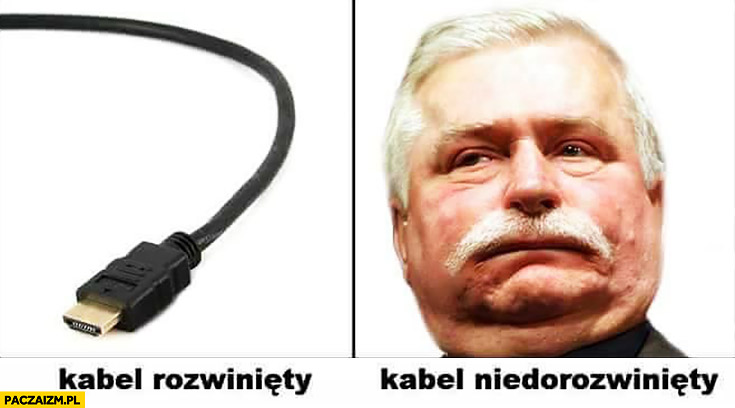 Kabel rozwinięty, kabel niedorozwinięty Lech Wałęsa