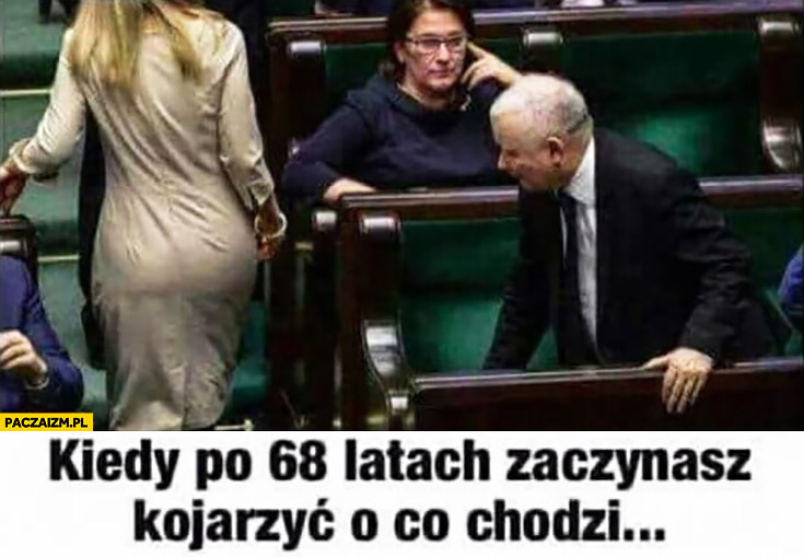 Kaczyński obczaja laskę kiedy po 68 latach zaczynasz kojarzyć o co chodzi