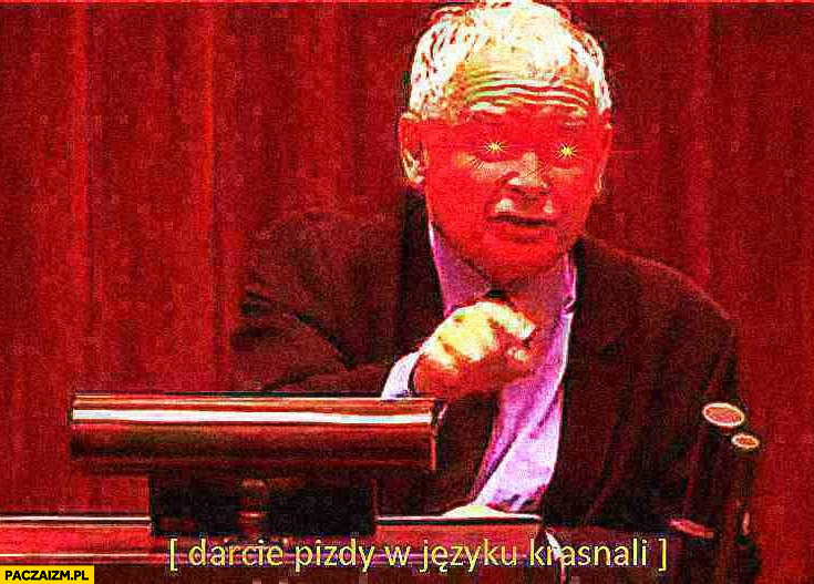 Kaczyński w sejmie darcie ryja w języku krasnali