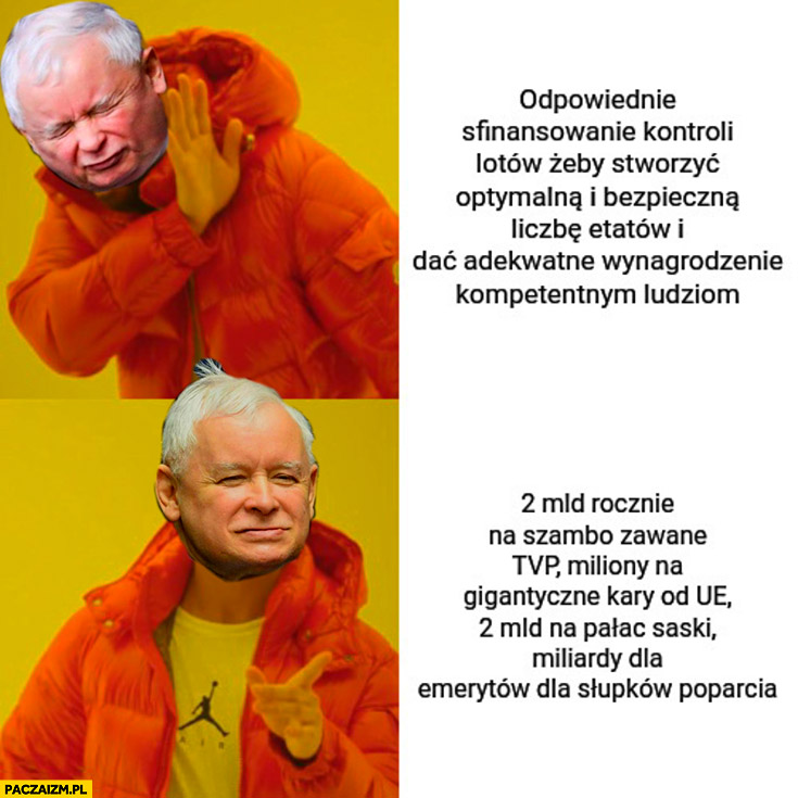Kaczyński zamiast sfinansowania kontroli lotów 2 miliardy na TVP pałac saski gigantyczne kary od unii