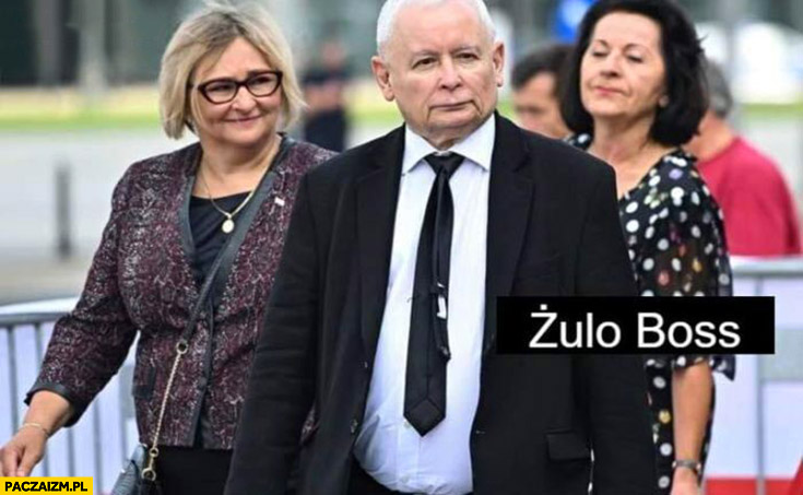 Kaczyński żulo boss krawat na druga stronę na odwrót