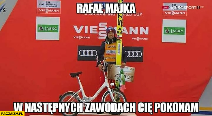 Kamil Stoch z rowerem na podium Rafał Majka w następnych zawodach Cię pokonam