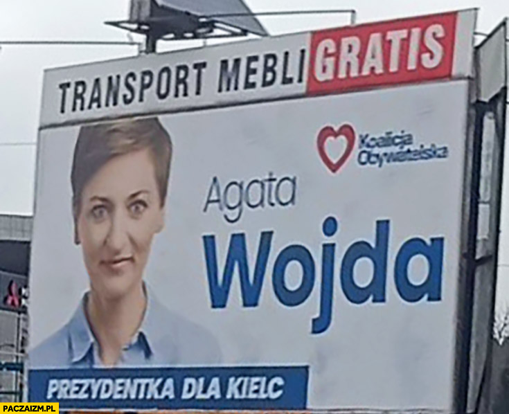Kandydatka na prezydenta Kielc transport mebli gratis