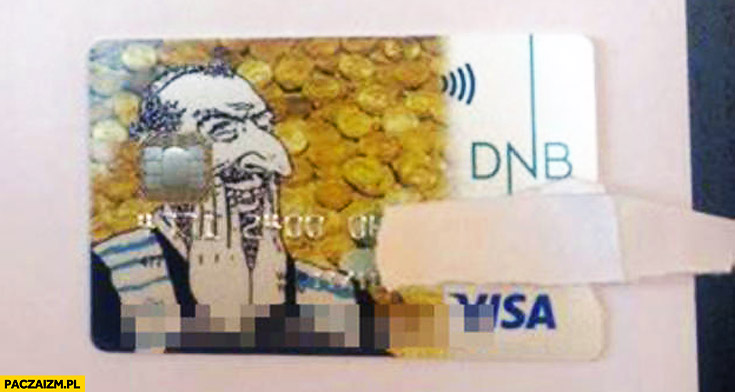 Karta kredytowa nadruk Żyda mem