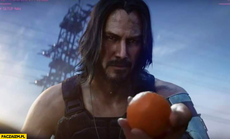 Keanu Reeves pomarańcza Testoviron przeróbka Cyberpunk 2077