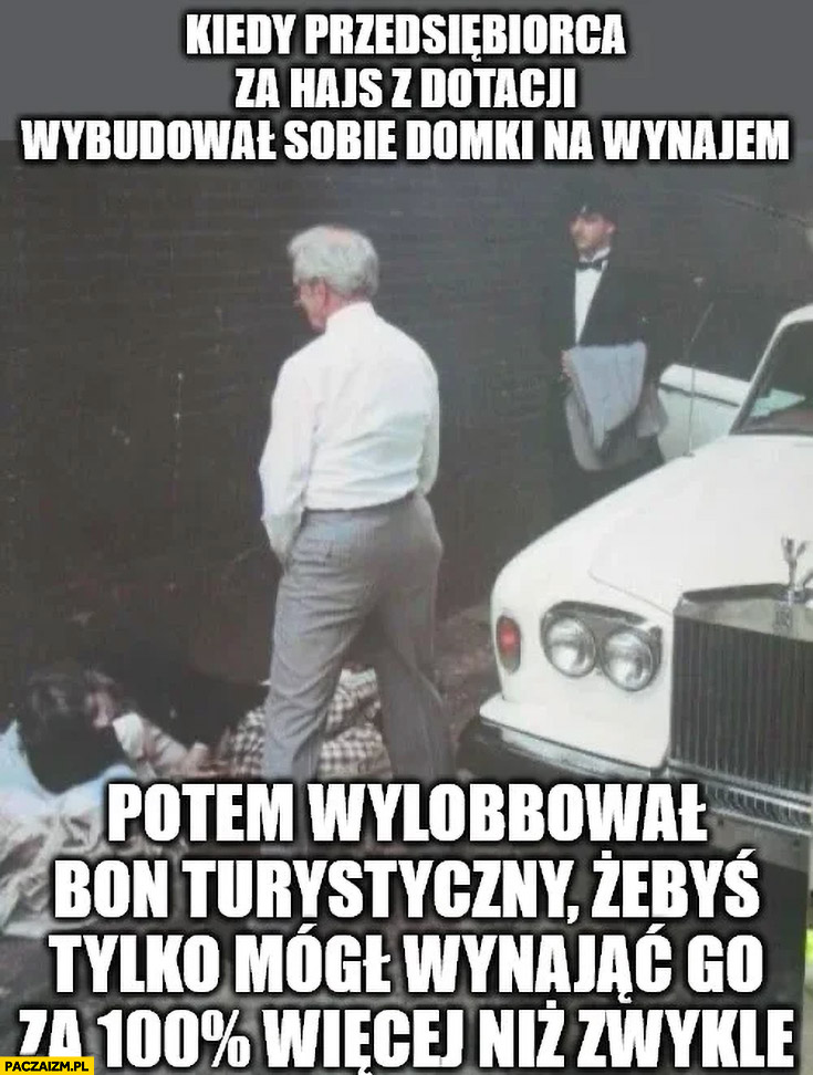 Kiedy przedsiębiorca za hajs z dotacji wybudował domki potem wylobbowal bon turystyczny żebyś je wynajął za 100% procent więcej niż zwykle