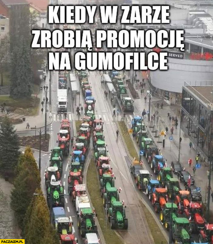 Kiedy w Zarze zrobią promocję na gumofilce protest rolników w Olsztynie